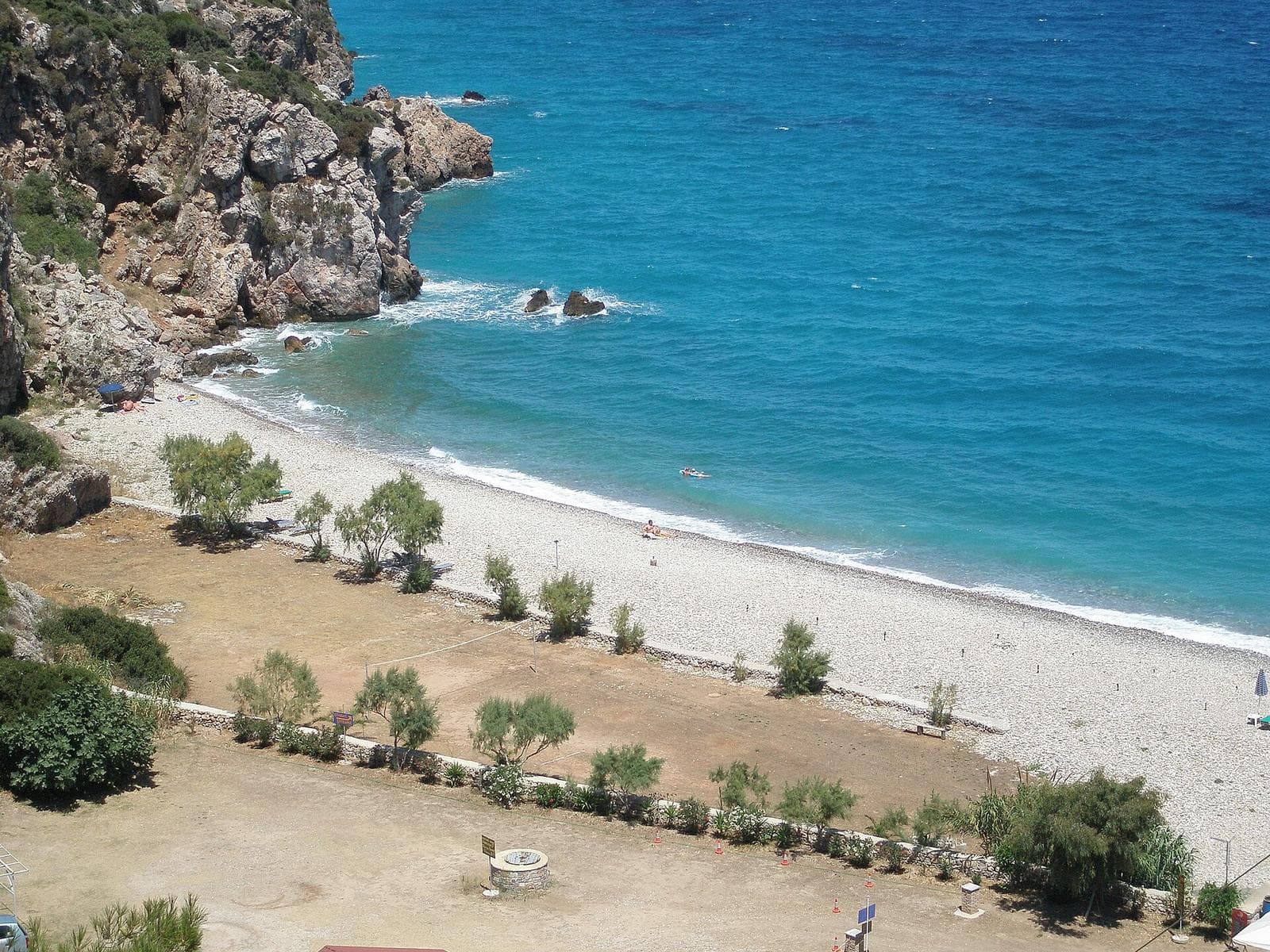 Turquoise sea and a pebble beach on Samos