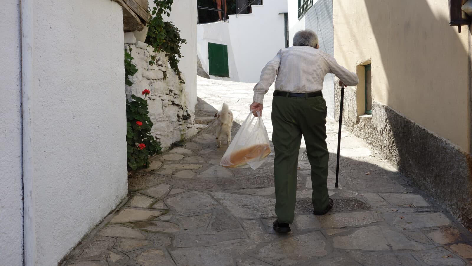 Manolates, a stone mountain village on Samos