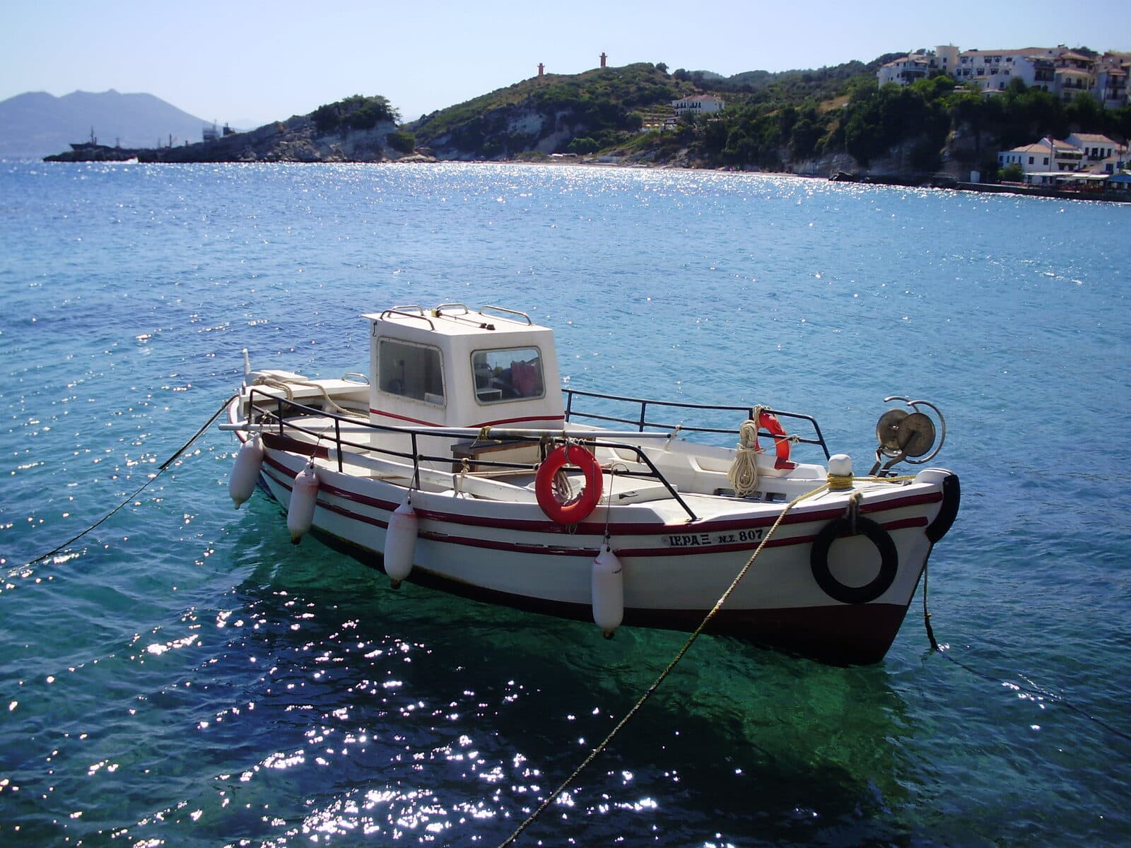 A day trip boat departing Samos for Patmos